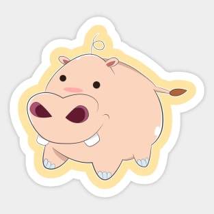 Happy Cartoon Baby Hippo Sticker